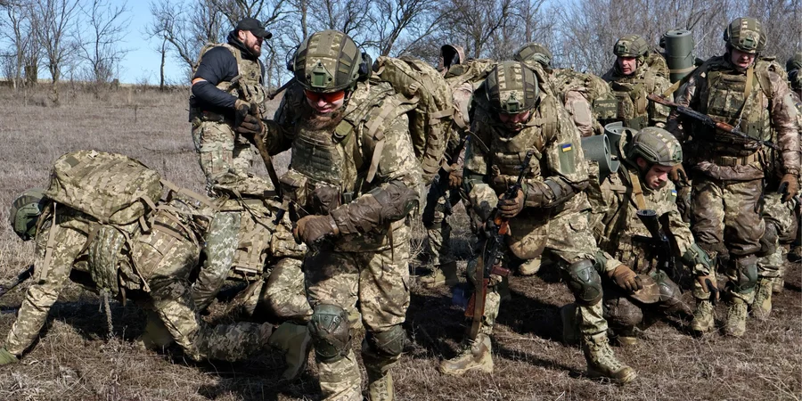 Навчання українських військових у Запорізькій області, 22 лютого 2026 року (Фото: Andriy Andriyenko/Press Service of 65th Separate Mechanized Brigade/Handout via REUTERS)