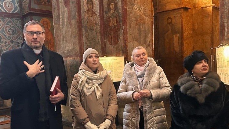 Нунцій Вісвальдас Кульбокас під час відвідин "Софії Київської"