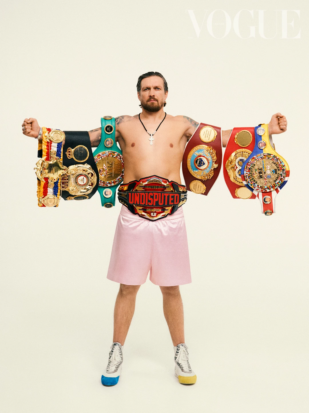 Boxing shorts and sneakers, Oleksandr Usyk’s own