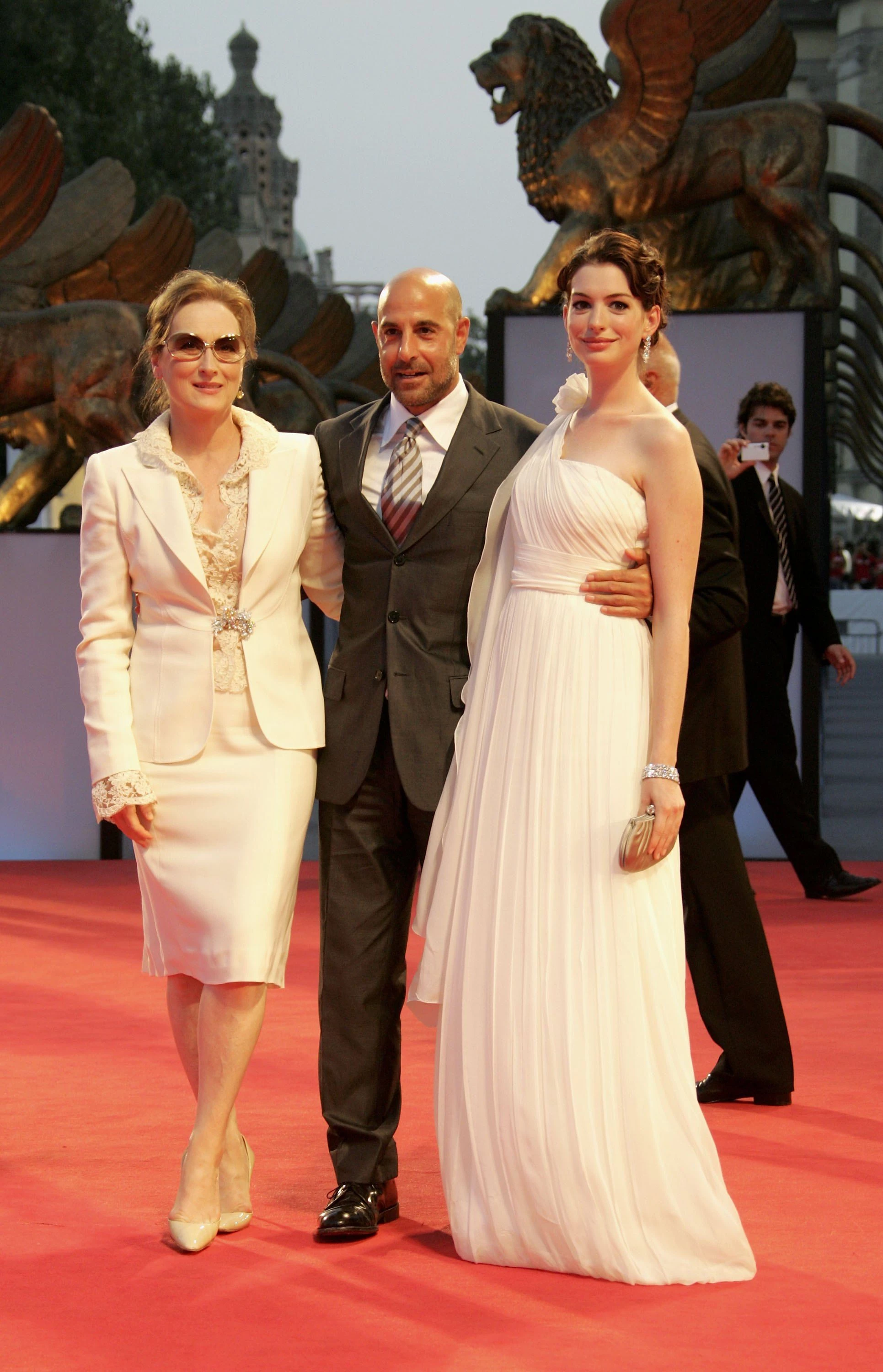 Меріл Стріп, Стенлі Туччі та Енн Гетевей на прем’єрі фільму на Венеційському кінофестивалі