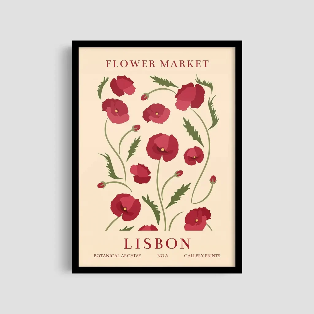 Постер Roomy у чорній рамі "Poppy Market"