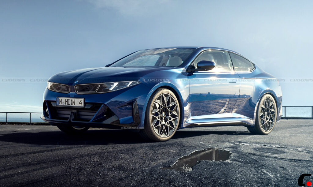 Ілюстрація BMW i4 Coupe синього кольору