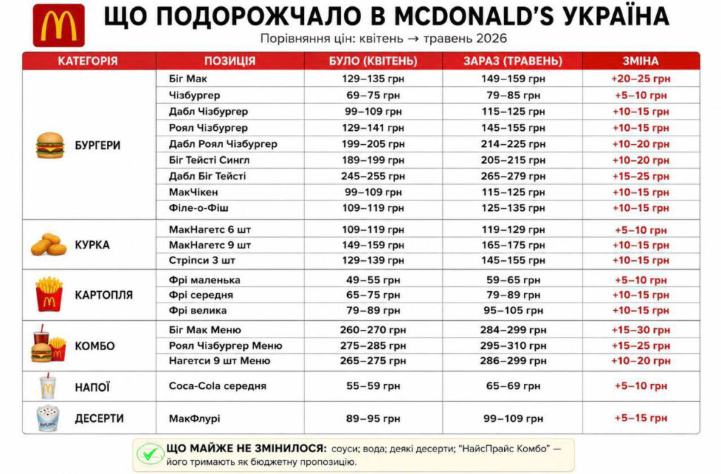 Як змінився середній чек у McDonald’s