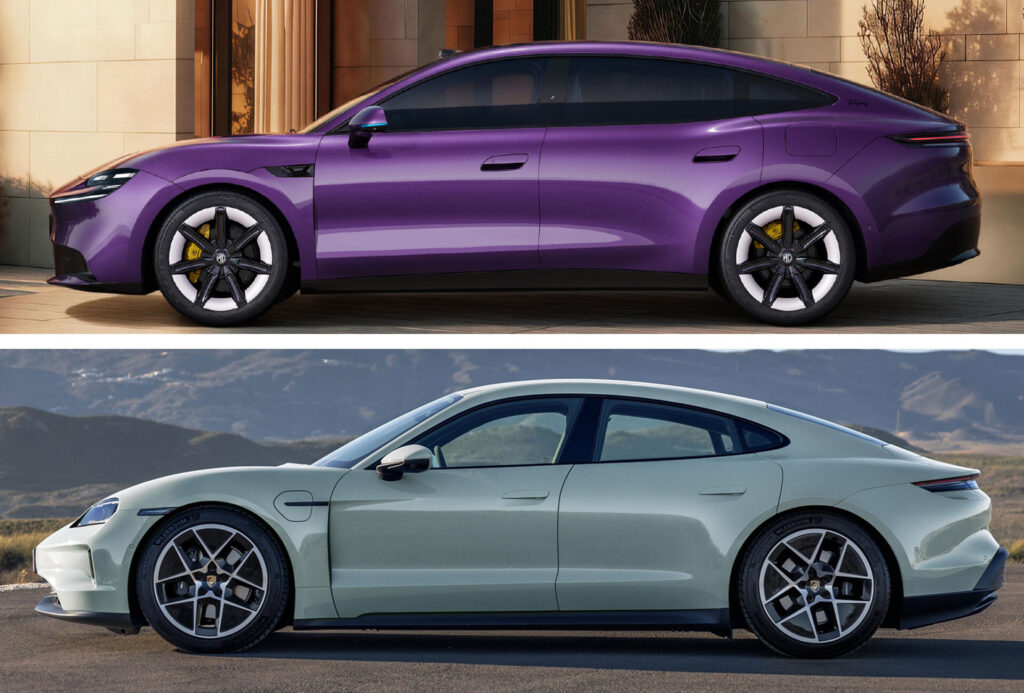 Порівняння MG 07 і Porsche Taycan