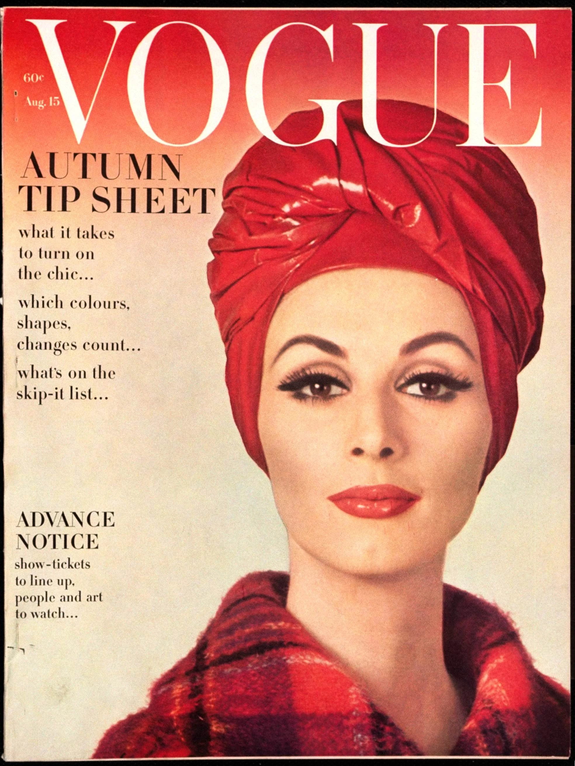Модель Вильгельміна на обкладинці Vogue, серпень 1962. Фото: Gene Laurents/Conde Nast via Getty Images