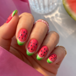 Watermelon nails.
