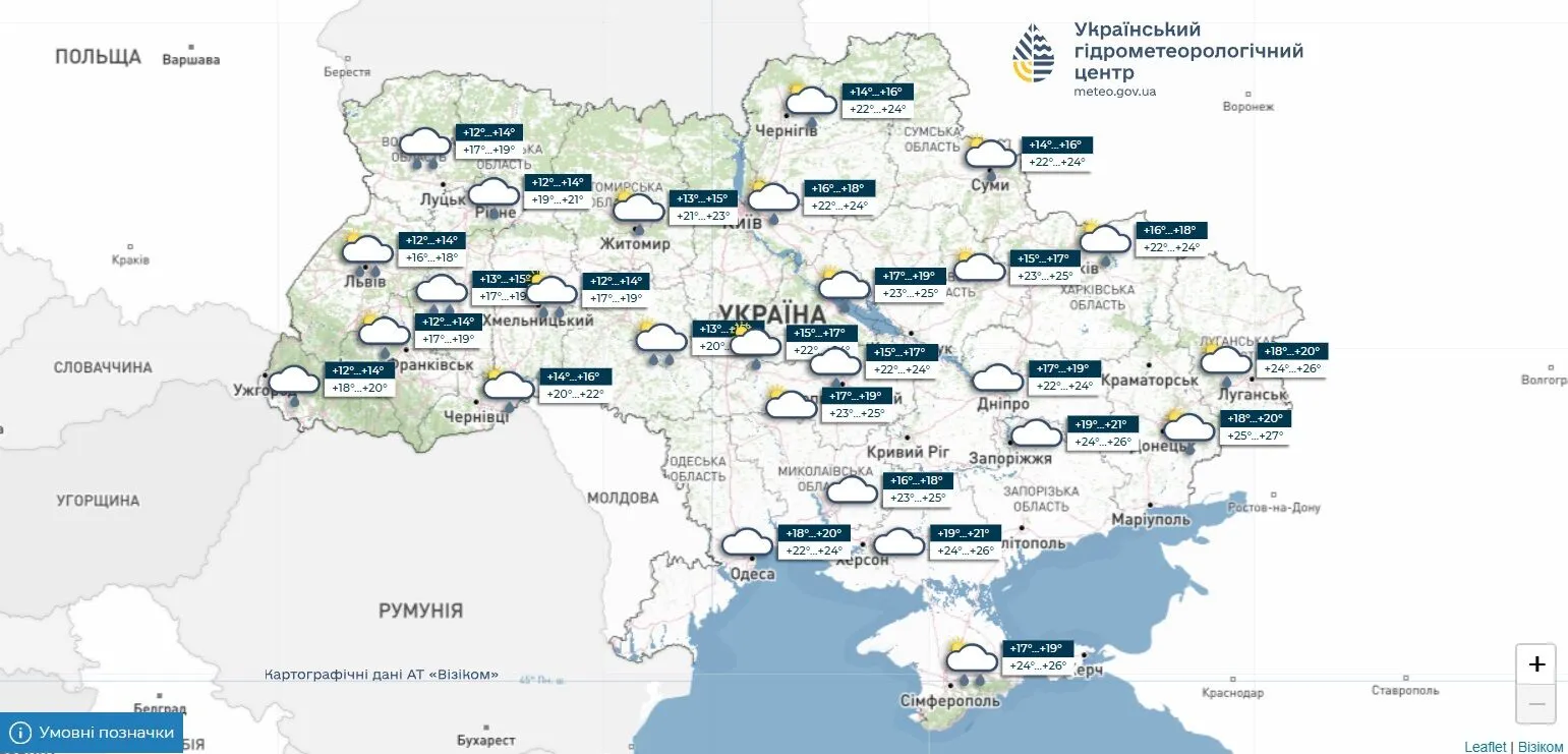 Прогноз погоди в Україні