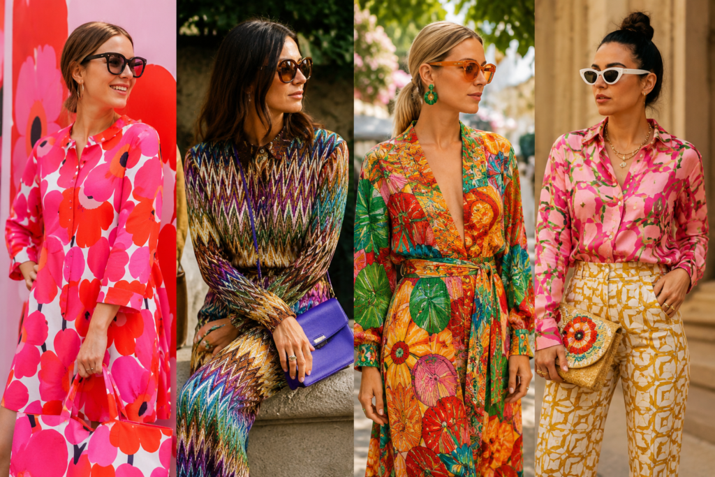 Marimekko, Missoni, FARM Rio та La DoubleJ показують, як носити яскраві кольори, великі принти й створювати виразні образи без зайвого ризику.