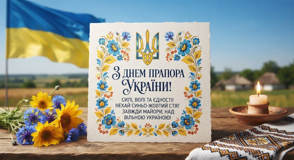 Щирі привітання з Днем Прапора України