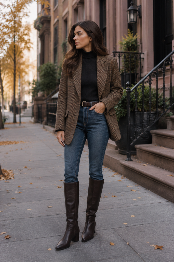 Slim straight + високі чоботи