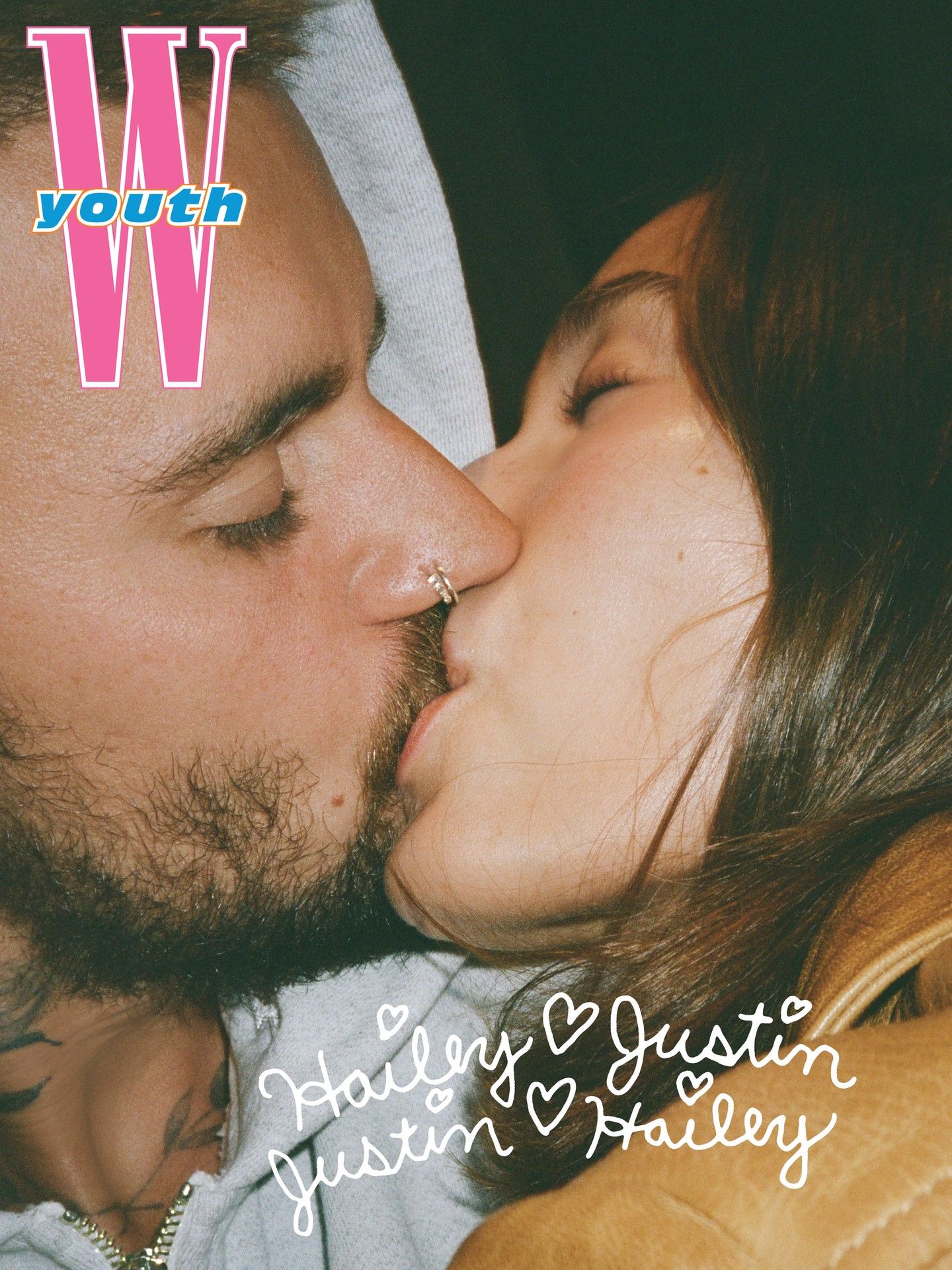 Гейлі Бібер і Джастін Бібер цілуються у фотосесії для WYouth